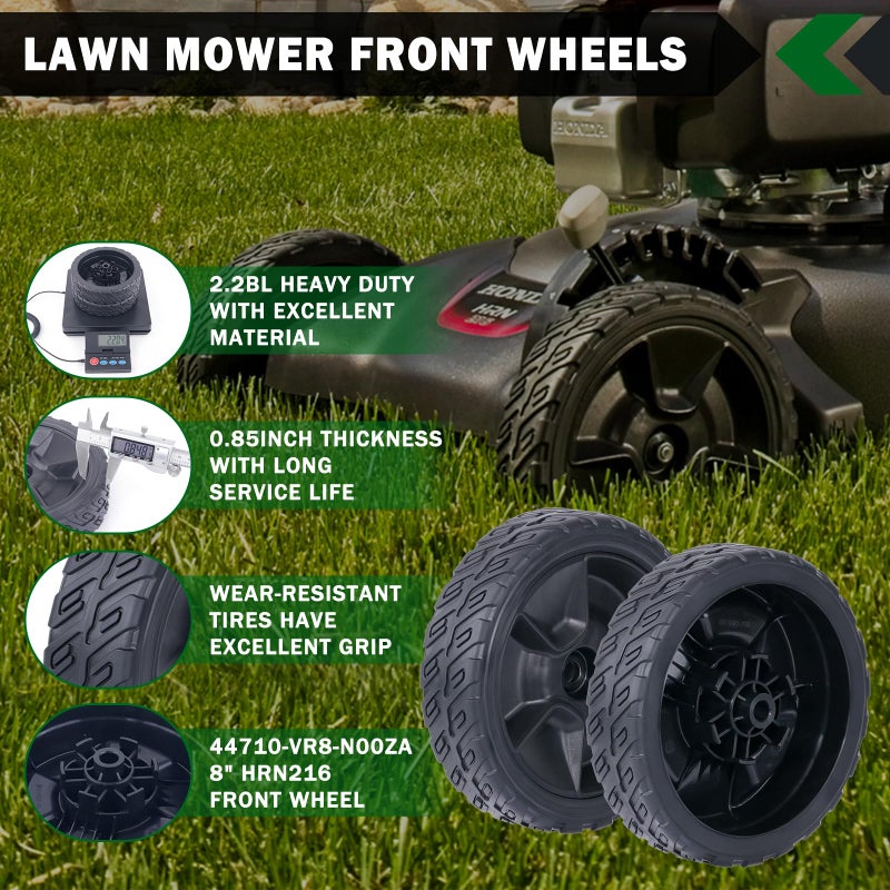 CheeMuii HRN216 Lawn Mower Front Drive Wheels Kit 2 Pcs Front Wheels Replace for 44710-VR8-N00ZA 8"" Push Mower Wheel Compatible with Honda HRN216 Lawn Mower - Image 2